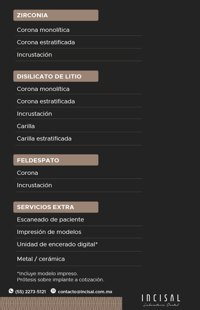 Catálogo completo de servicios